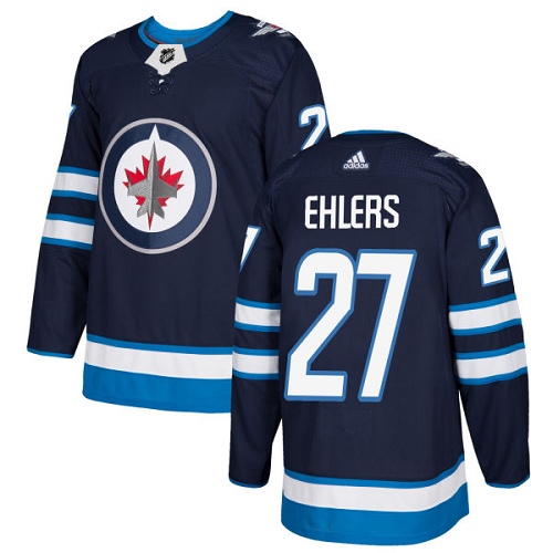 Adidas Men Winnipeg  Jets #27 Nikolaj Ehlers Navy Blue Home Authentic Stitched NHL Jersey
